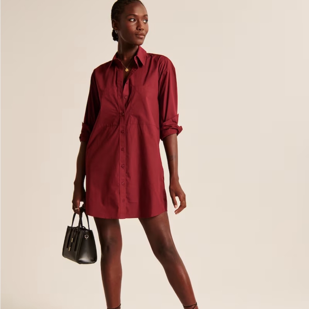 Relaxed Poplin Shirt Dress